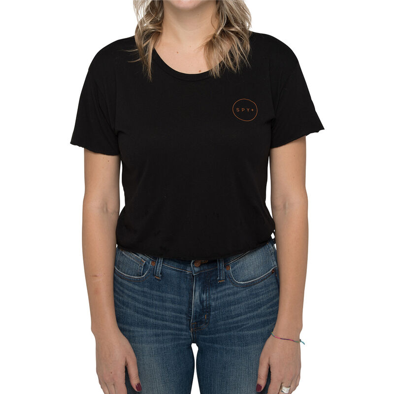 ORIGINAL WOMENS CROP TEE, Black with Orange-, hi-res image number null