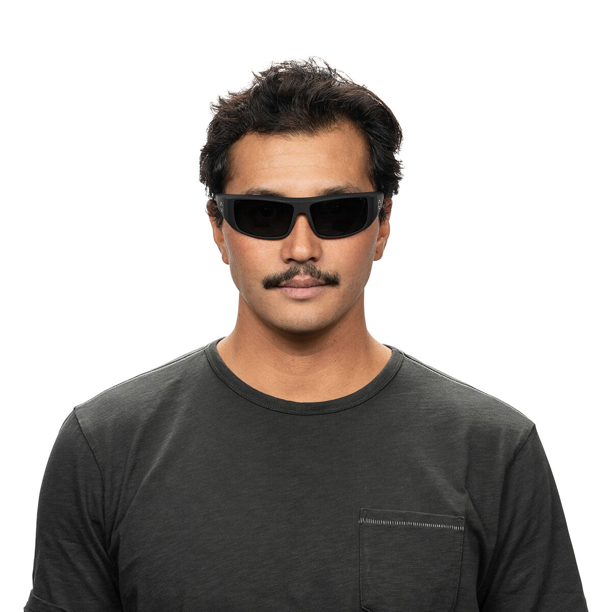 Diff Eyewear Black Aviator Sunglasses with Dark Lenses - Logan Spy Logan Matte Black Prescription Sunglasses - 50% Off Lenses main image 2